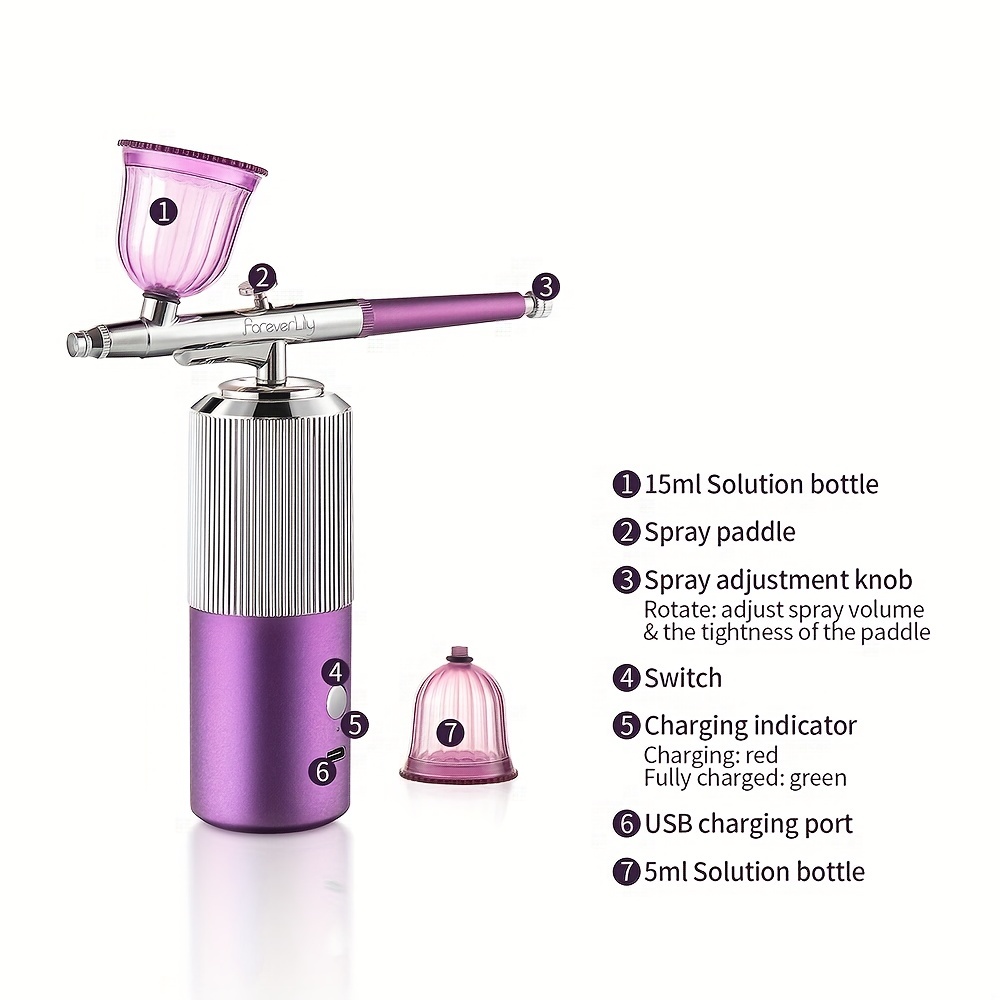 Oxygen Injector 180Kpa 2 Speeds Mini Airbrush Machine for Nail Art Tattoo  Craft Cake Air Compressor Spray Nano 