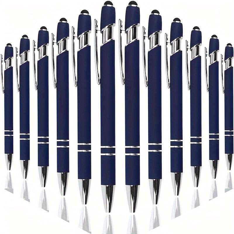 

12pcs Dark Blue Condenser Touch Ballpoint Pen Set Gift Pen Set Press Ballpoint Pen Set