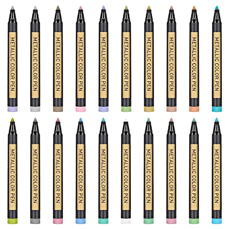20 Colors Metallic Paint Markers Pens Set Art marker Paint Pen Craft  Markers for Rock Painting, Photo Albums, Scrapbooking