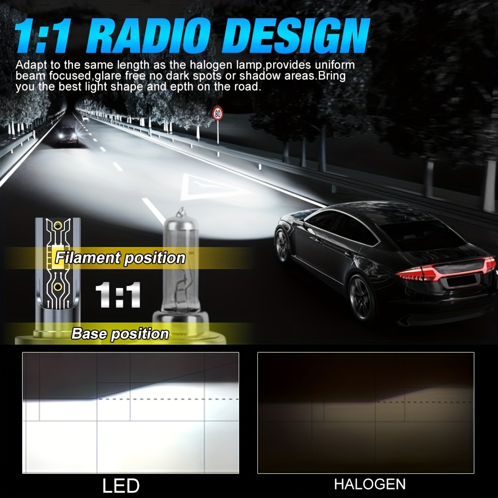 2023 Newest Led Headlights Car Headlight H1 H4 H7 Led Bulb H8 H11 9005 Hb3  9006 Hb4 9012 Hir2 Led Lights 12v 3570 Csp Led Headlight Bulbs - Temu Italy