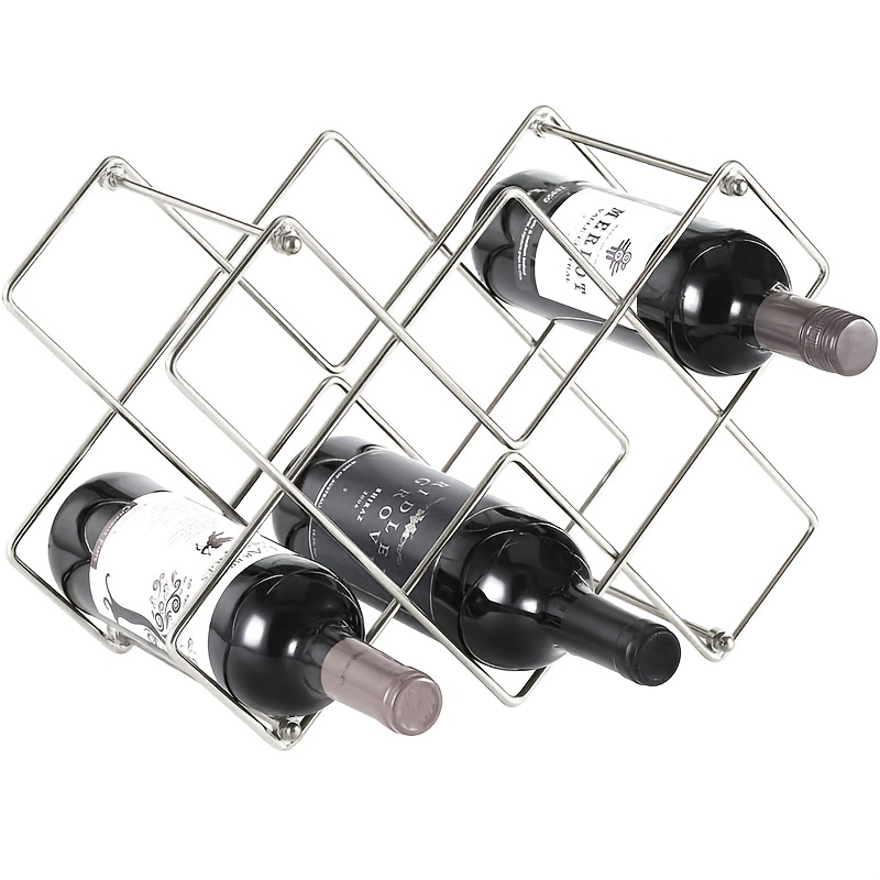 10 Bottle Metal Countertop Wine Rack Holder