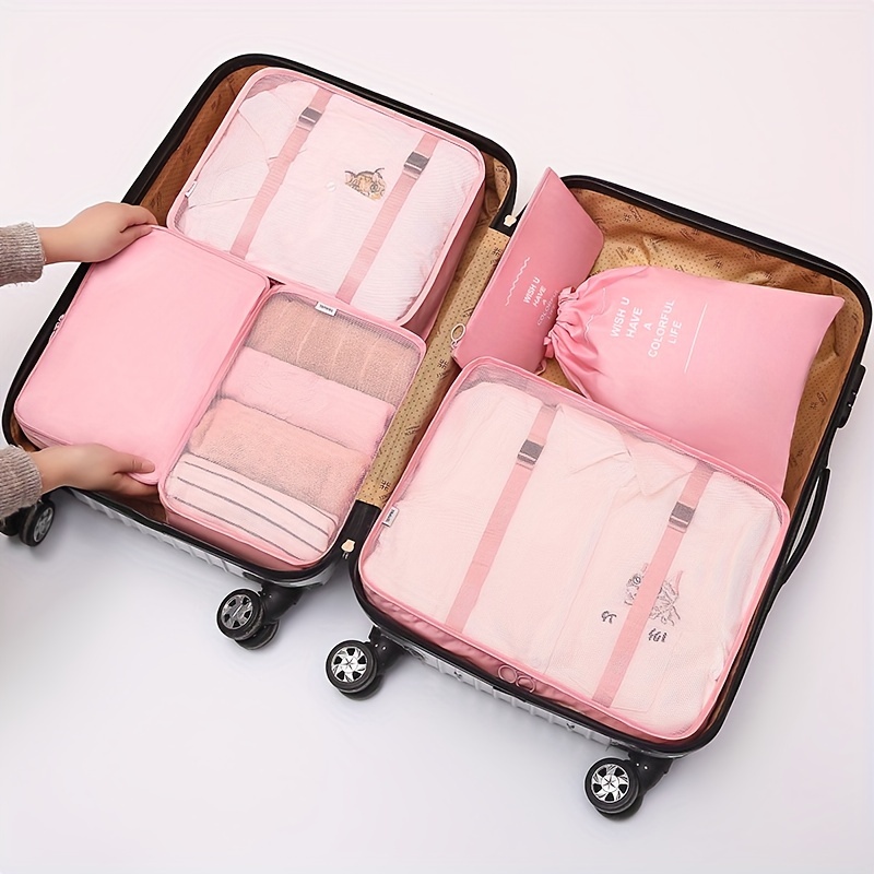 6PCS Foldable Packing Cubes Set Travel Storage Bags Suitcase Luggage  Organizer