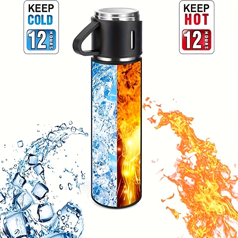 Mini botella de agua aislada al vacío de 9.5 fl oz/9.85 onzas, taza de  viaje portátil a prueba de fugas, acero inoxidable, frasco térmico frío y