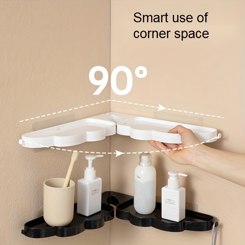 Corner Shower Caddy, Wall-mounted Storage Rack, Angel Wings