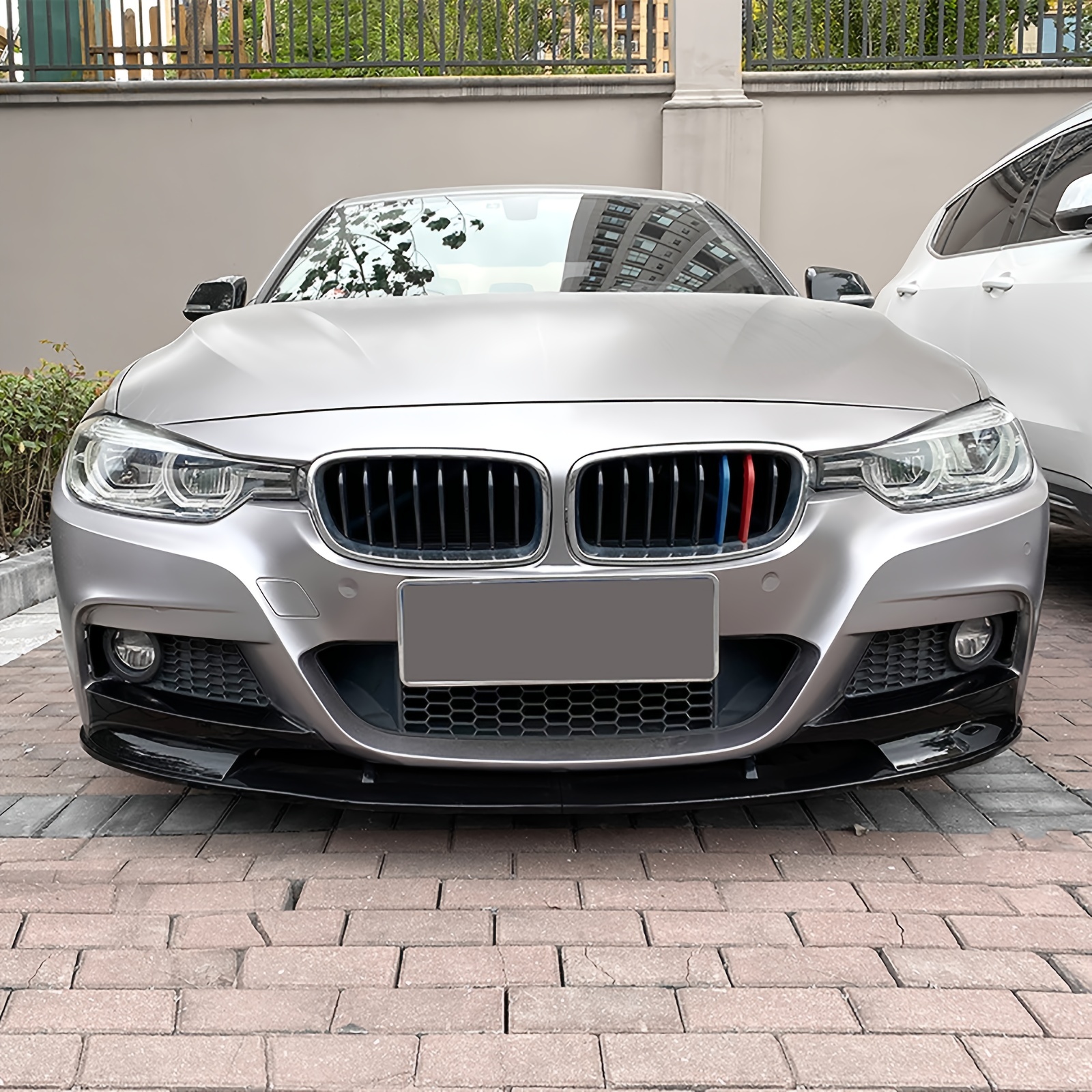 For BMW 3er F30 F31 M-Tech 2013-2019, Front Bumper Spoiler Splitter Lip Car  Lower Body Kit Modification, Carbon Fiber Look / Gloss Black