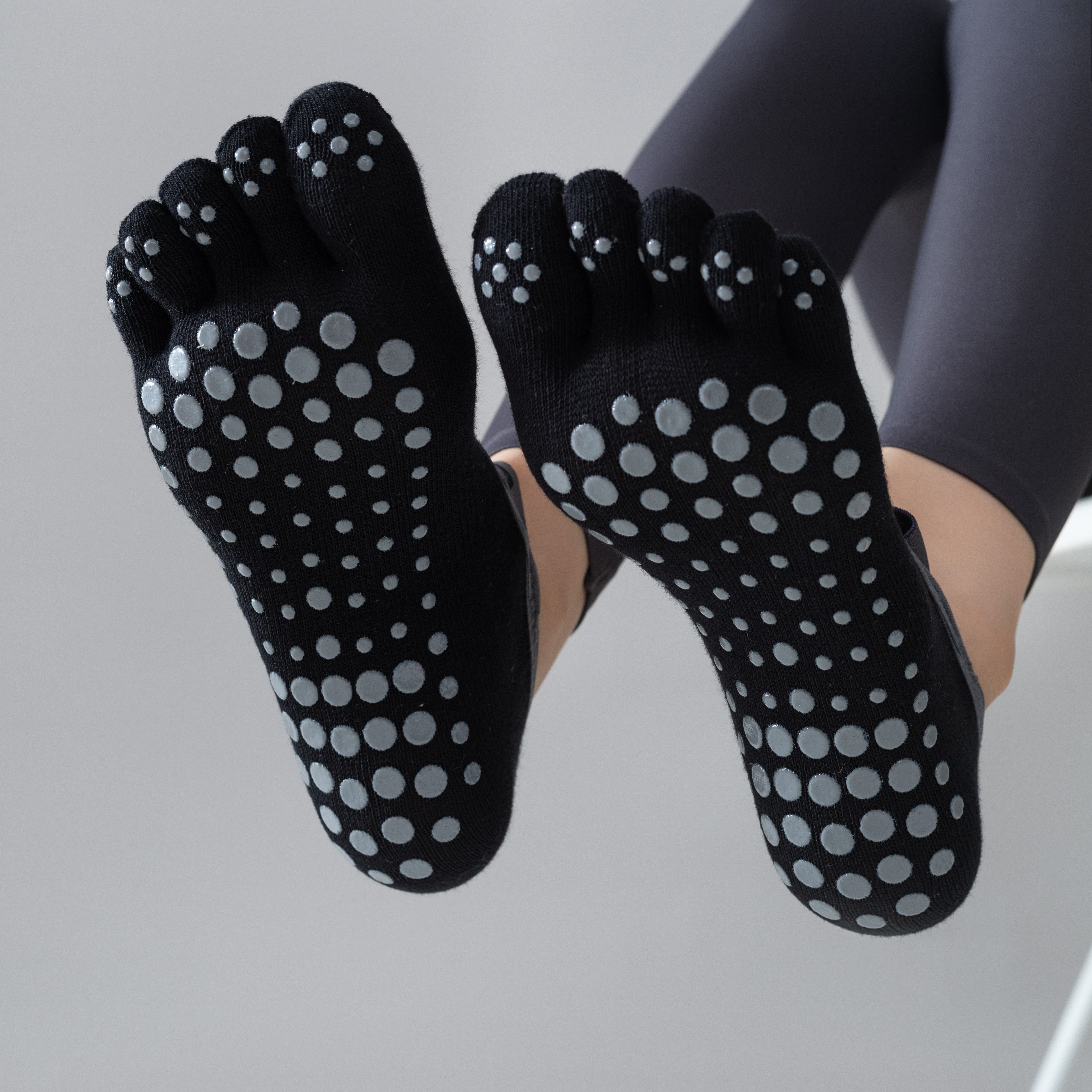 5pairs Yoga Socks For Women With Grips, Non-slip Five Toe Socks For  Pilates, Barre, Ballet, Fitness