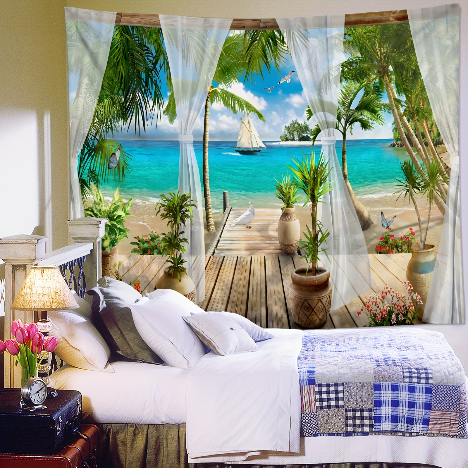 Beach discount themed tapestry