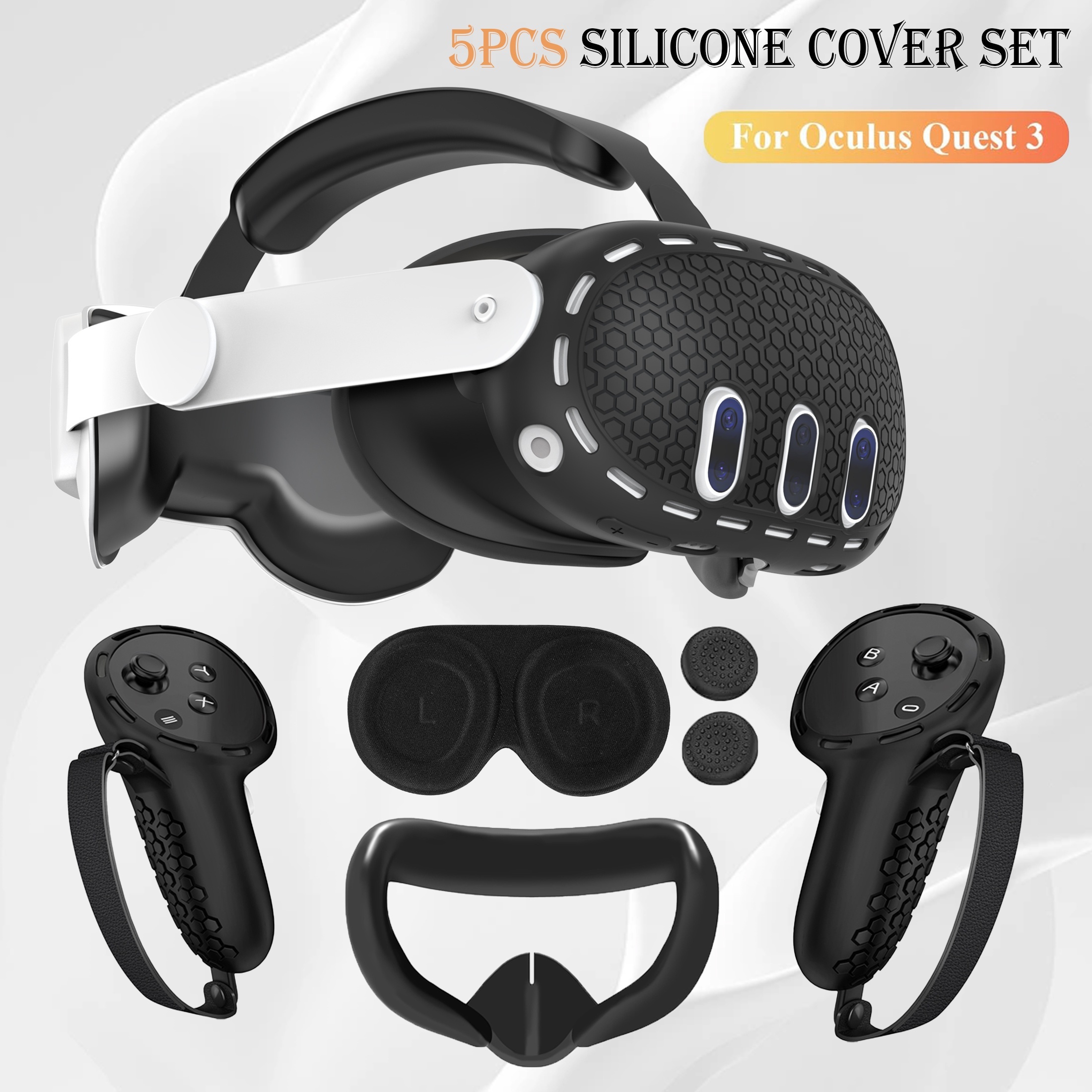 Funda protectora de silicona para auriculares Meta Quest 3 VR, antiarañazos  funda de protección, piel de gafas, accesorios Quest3 - AliExpress