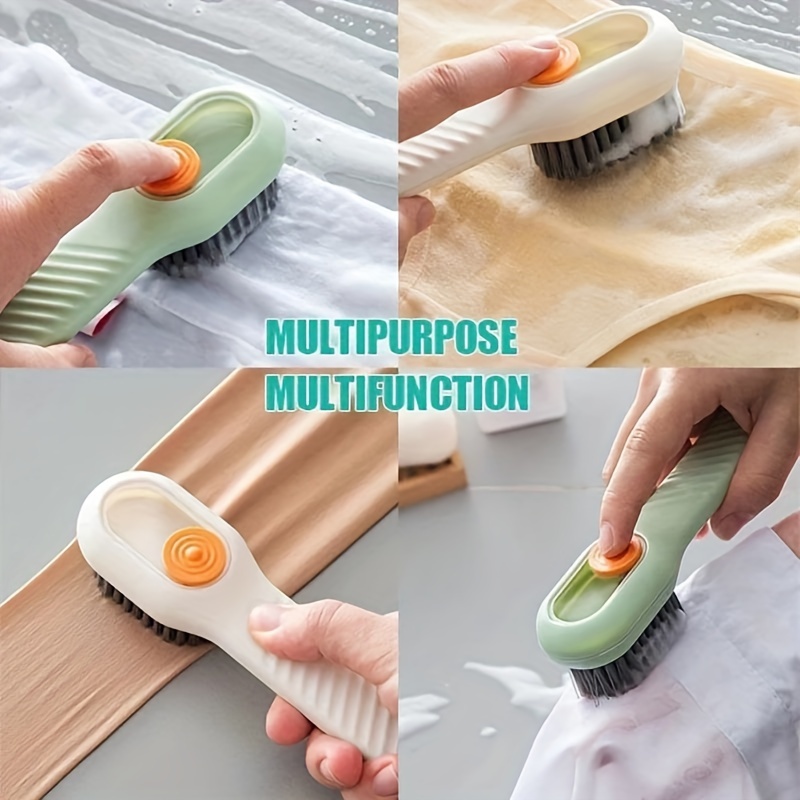 Multi Functional Shoe Brush Press Type Automatic Liquid Out Washing Brush  Household Kitchen Bathroom Soft Brush Cleaning Tool