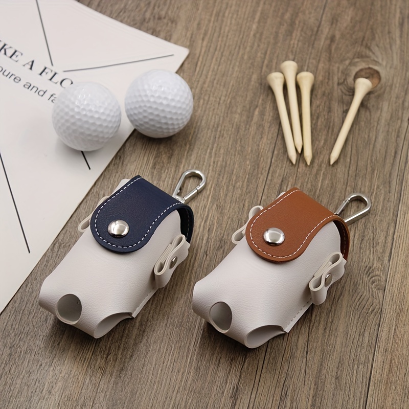 Golf Ball Holder Leather Hanging Waist Tee Holder With Hook - Temu