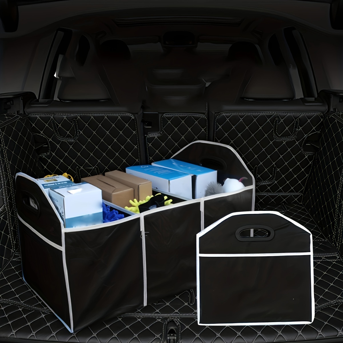Faltbare Auto-Aufbewahrungsbox, Multifunktionale Vlies-Aufbewahrungsbox,  Auto-Kofferraum-Sundries-Tasche Werkzeugtasche