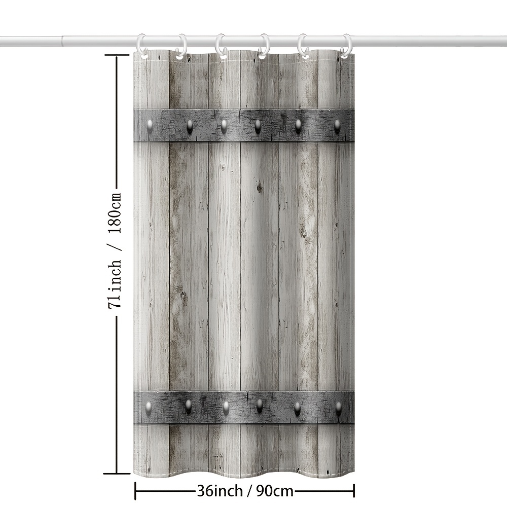 Linen Shower Curtain Liner Farmhouse Decorative Wooden Door Retro Rustic  Barn Wood Europe Western Country Home Decor Bath Hooks 230422 From Cong09,  $10.85