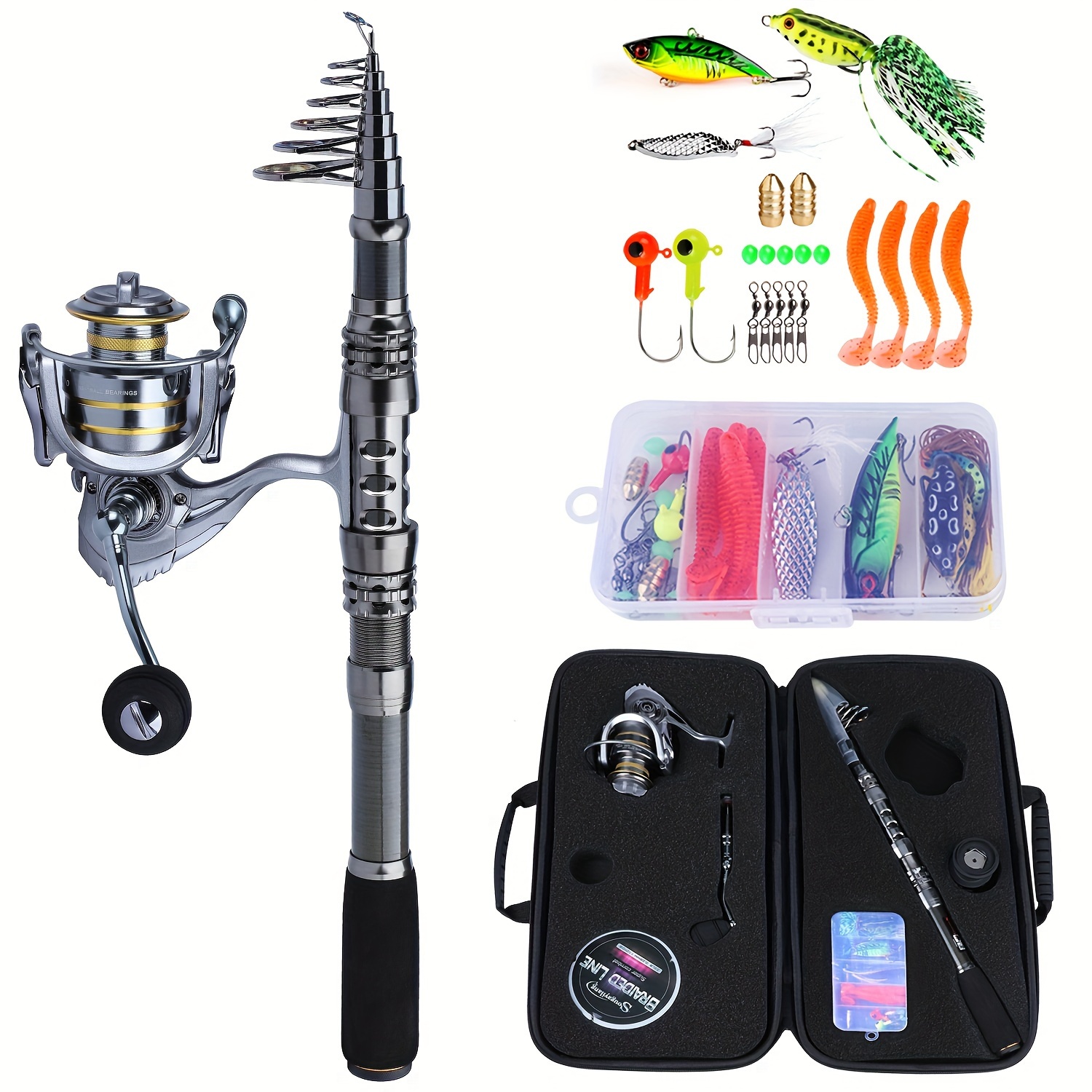 Sougayilang Fishing Rod Spinning Wheel Set Bag Including - Temu Australia