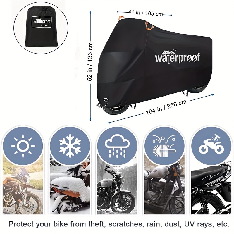Motorcycle Covers Heavy Duty 210d Waterproof Uv Protective - Temu