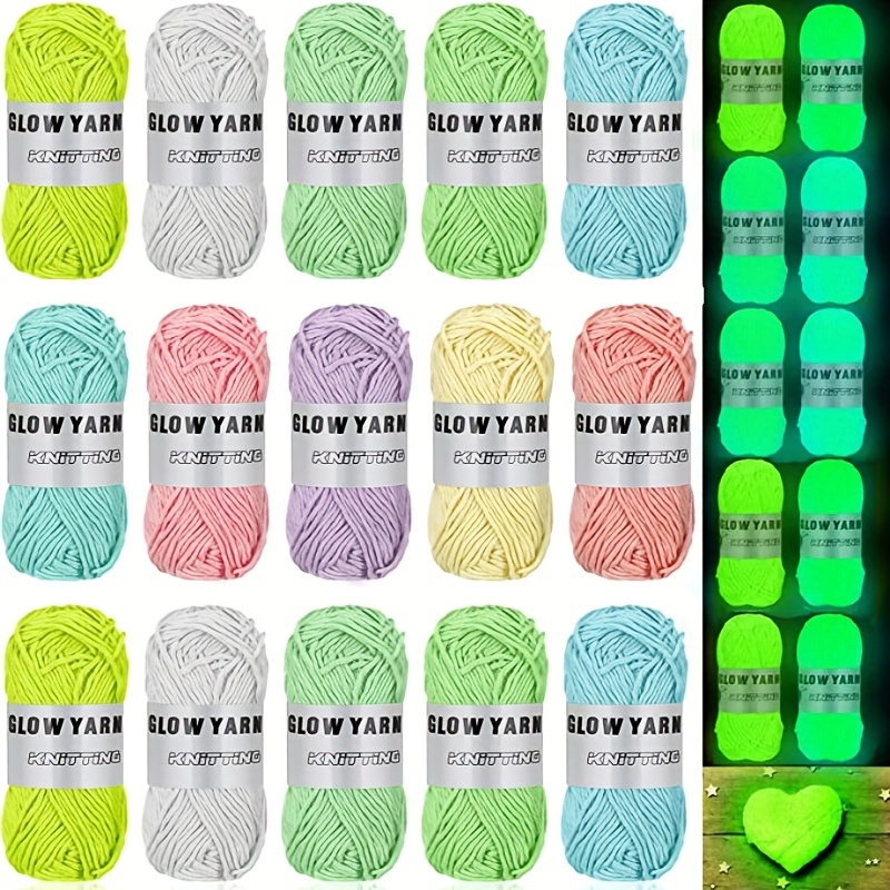 1/5 Pack Glow in The Dark Yarn for Crochet - 55 Yards Fluorescent Luminous  Scrubby Thread Knitting Glowing Yarn for Crocheting - Sewing Supplies for  Knitting DIY Crafts 