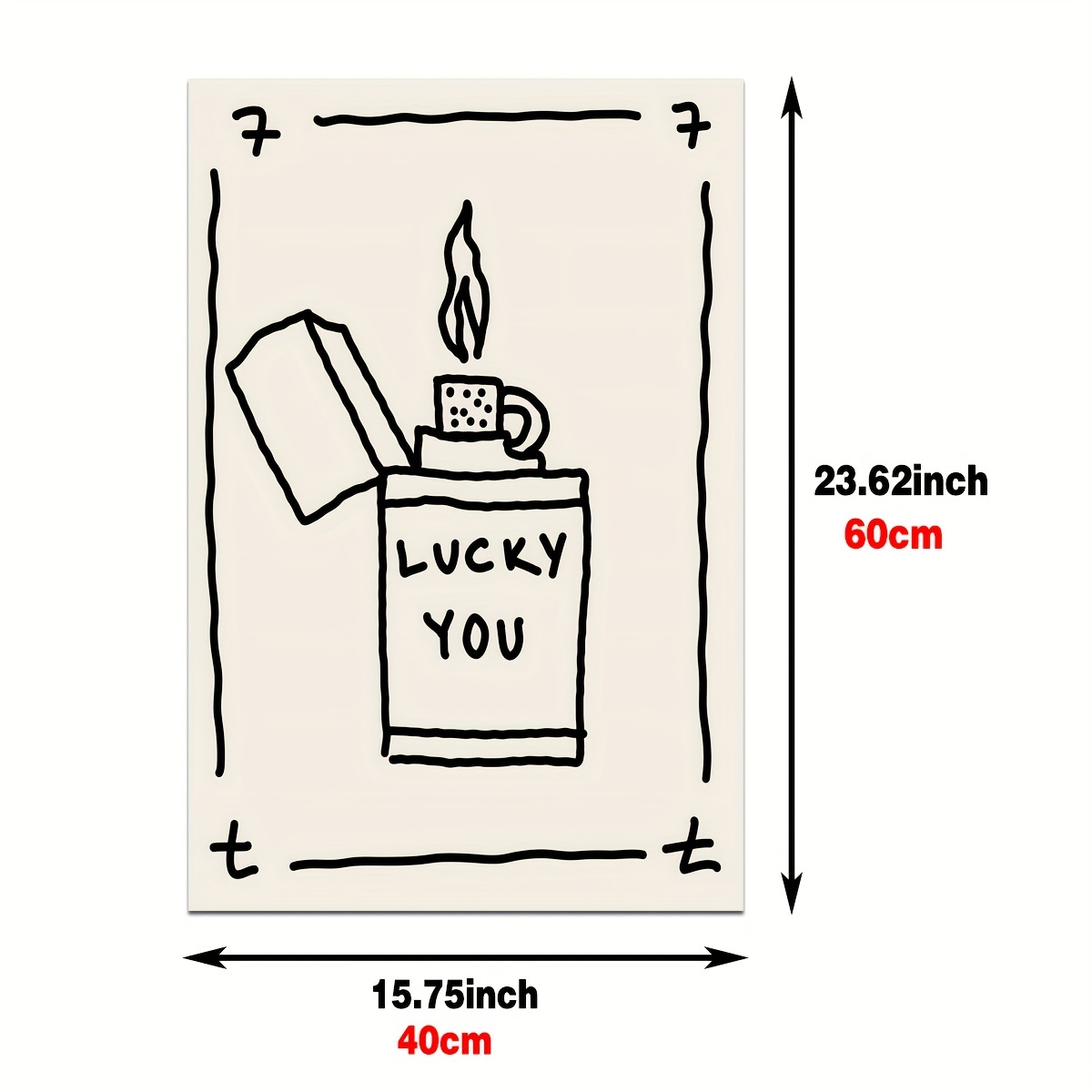 Lighter Lucky Quote Print Poster Retro Wall Decor Cute Art - Temu