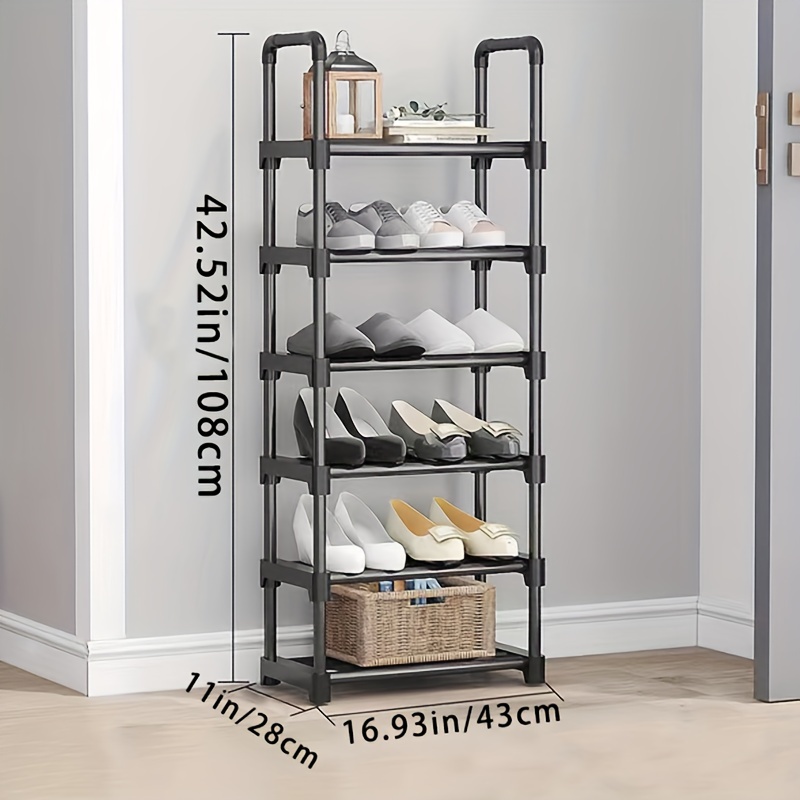 2 row 6 tier Shoe Cabinet Freestanding Shoe Shelf Dustproof - Temu