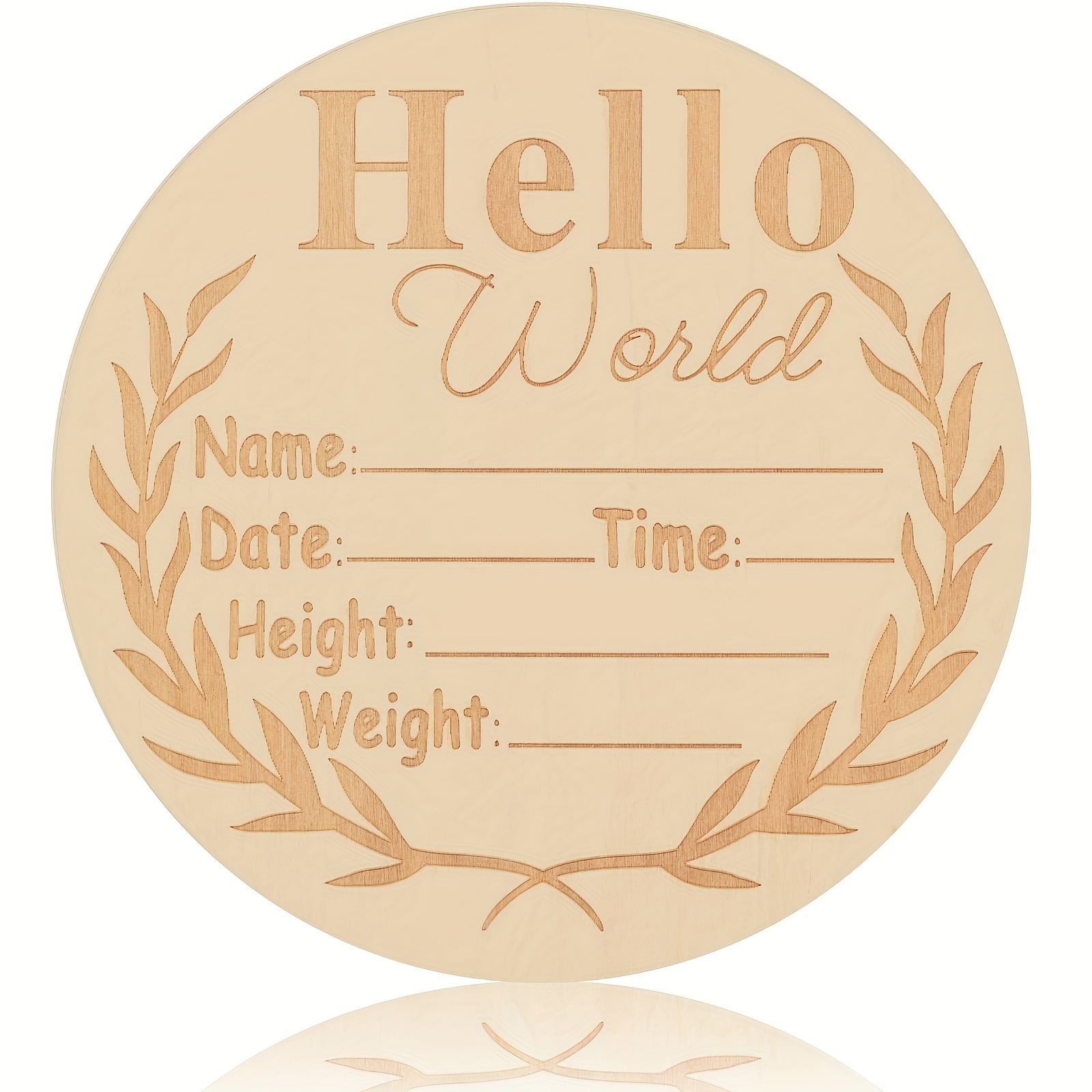 Letrero de estadísticas de nacimiento para bebé recién nacido, diseño  floral de 6 pulgadas, Hello World, regalo para nueva mamá, baby shower