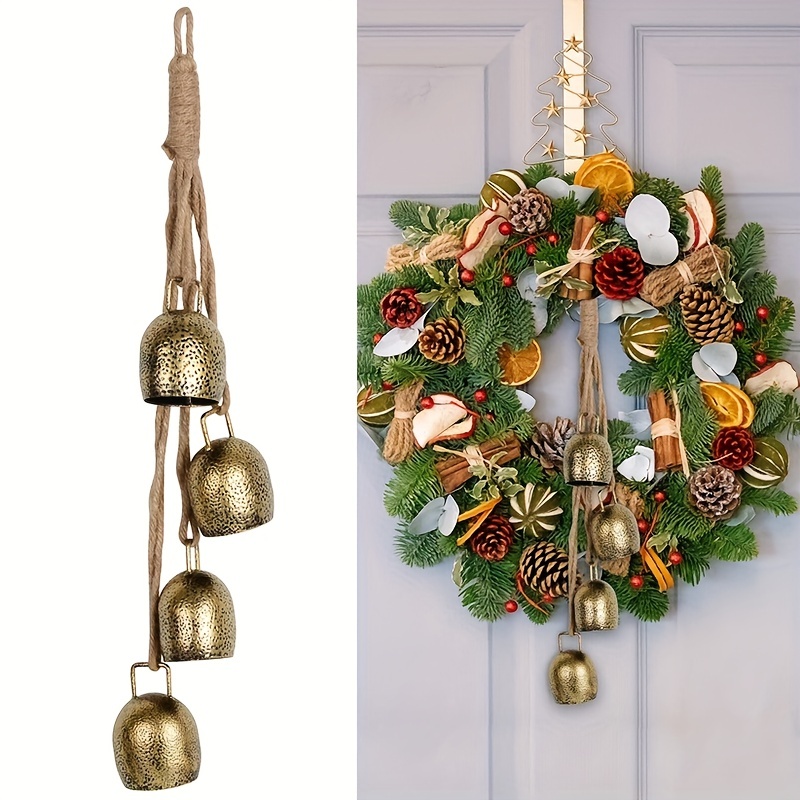 Bellsvilla 8cm Cone and 7cm Cylinder Christmas Harmony Vintage Rustic Tiny  Bells Wall Hanging Decor Big Bells 