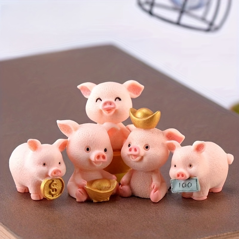 Collection de tous les jours Décoration intérieure Jardin Figurines  d'animaux miniatures Décoration de bureau Mignon Cochon Figure Jouets  Cadeau pour enfants
