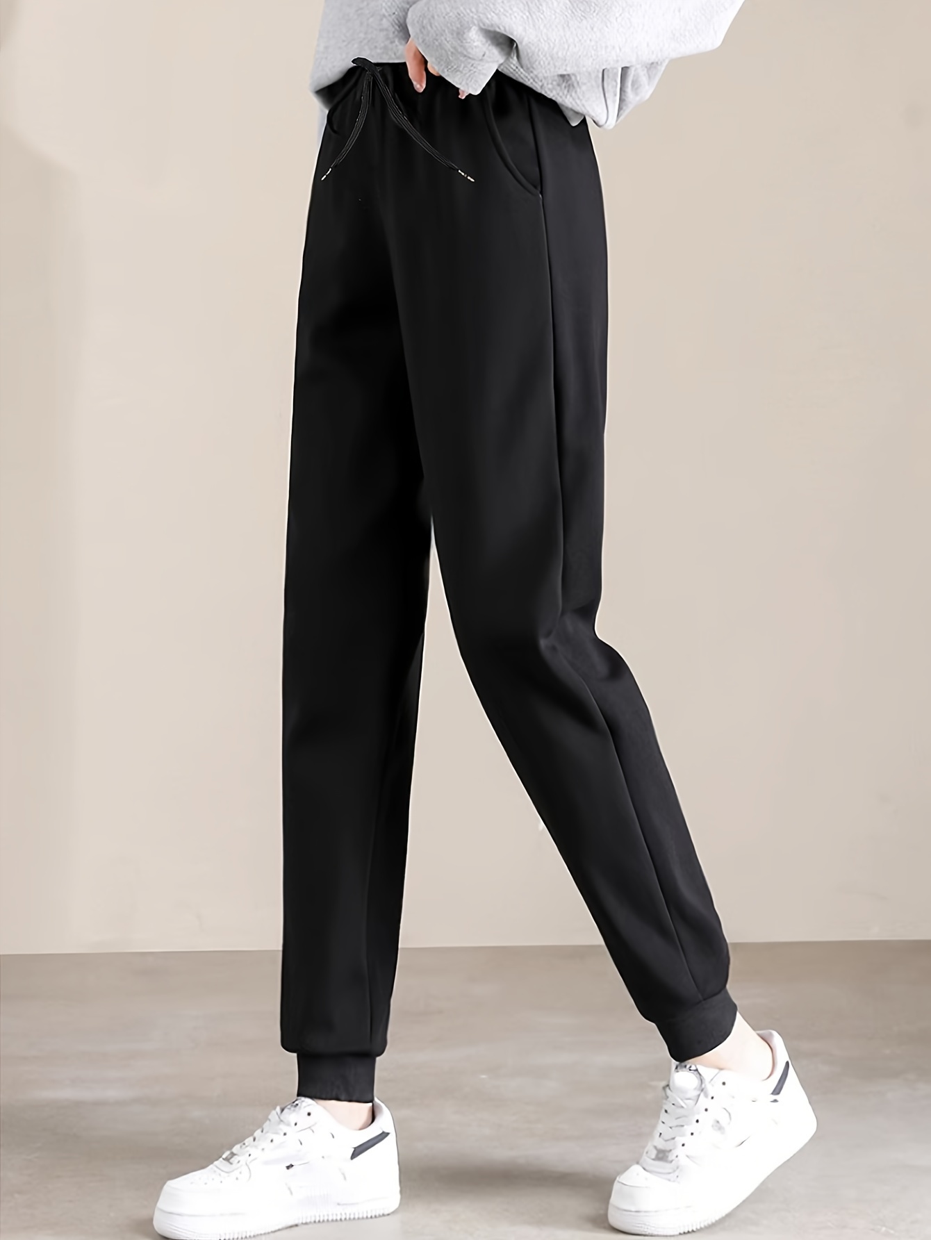 Solid Flap Pockets Jogger Pants Casual Comfy Pants Spring - Temu