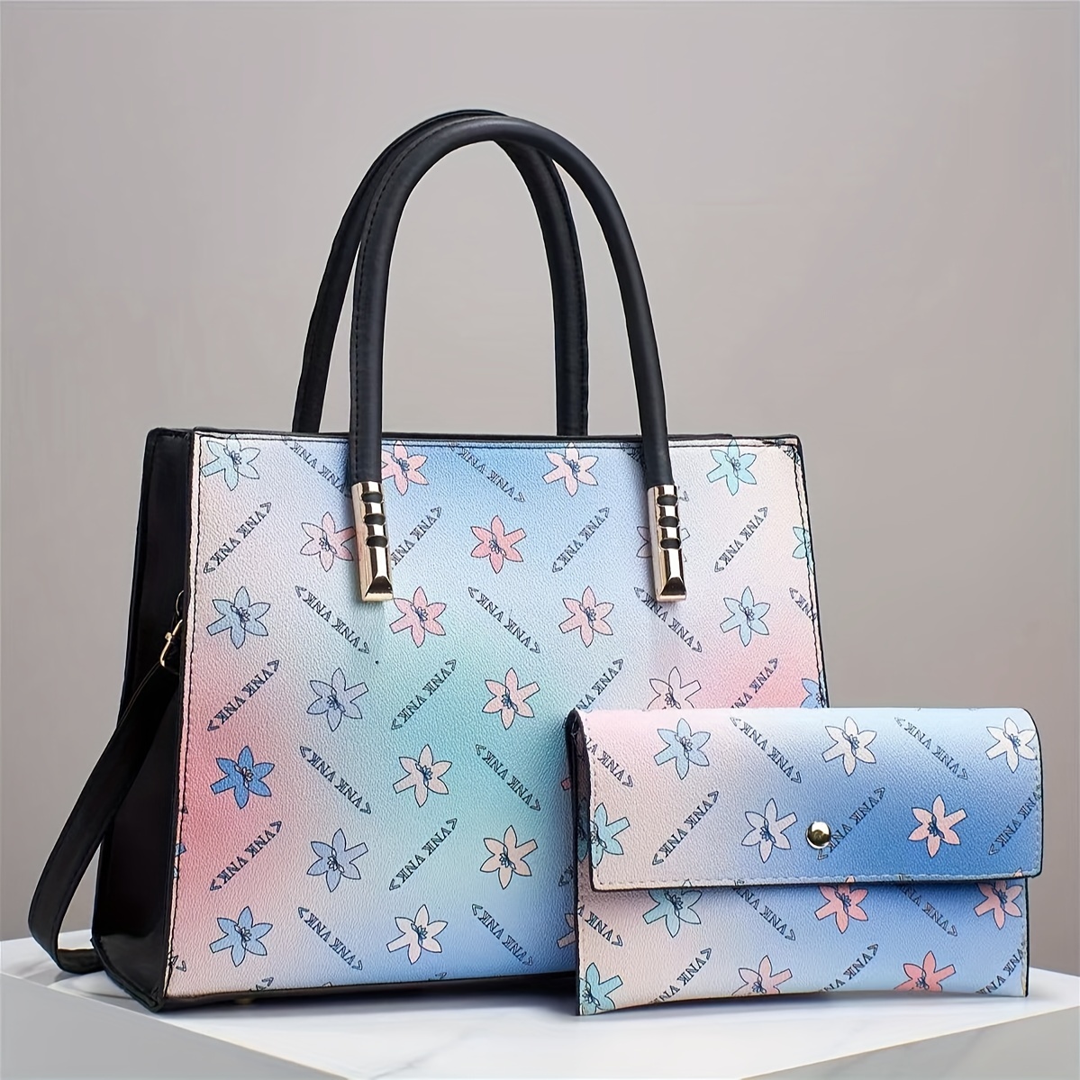 VM FASHION KISS Female Large Capacity Classic Canvas Handbags Chain Letter Shopper  Tote Bag Shoulder Bags For Women Top-handle