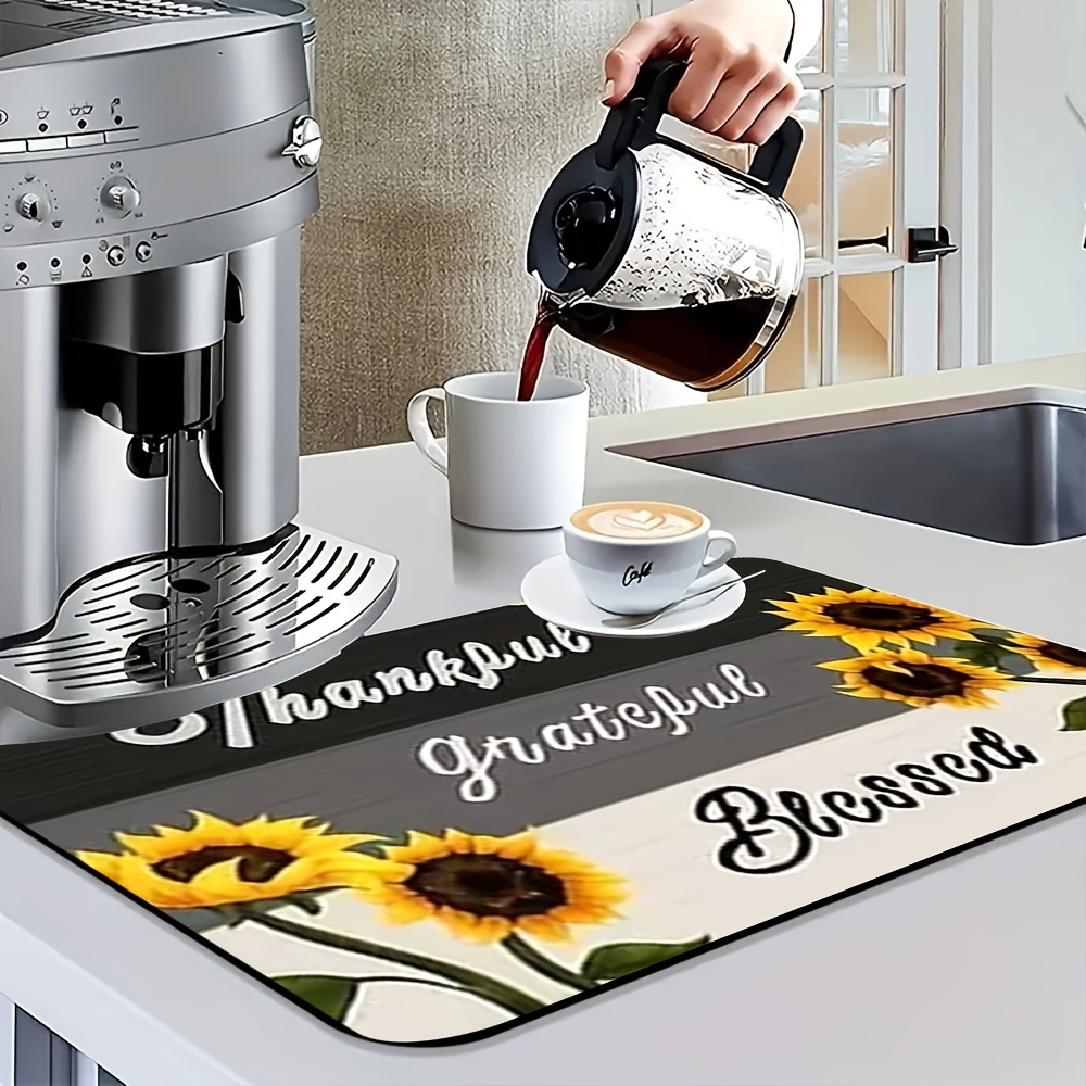Large Water Absorbent Kitchen Draining Pad Coffee Machine Dish Plate Quick  Drying Diatom Mud Mat Kitchen