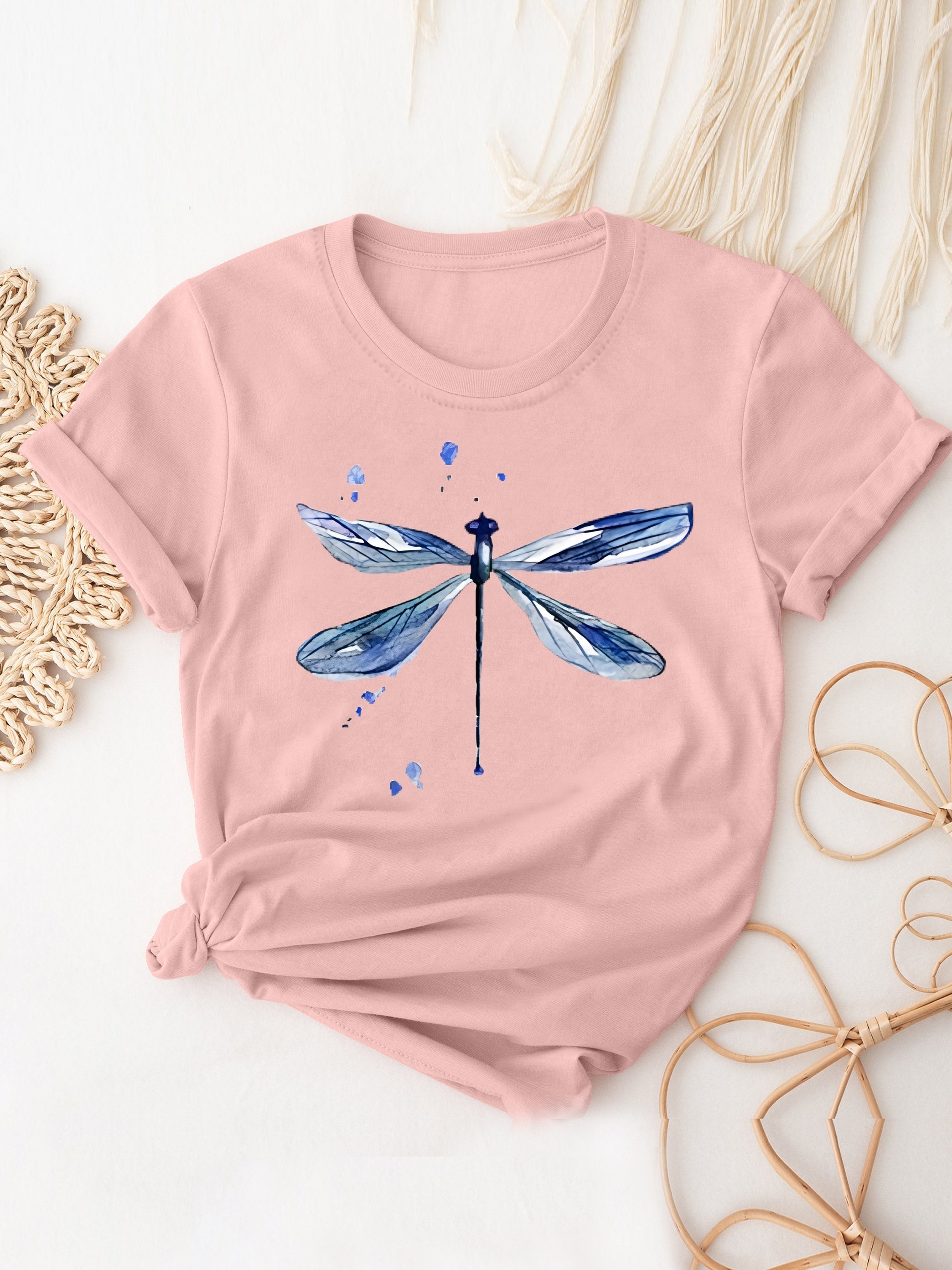 Cute Dragonfly Graphic T shirt Cute Cartoon Short Sleeve - Temu