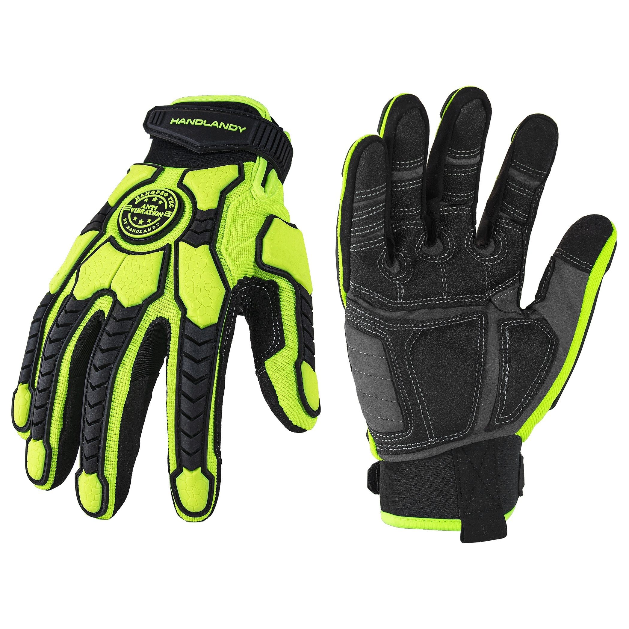 1 Pair Grip Work Gloves, TPR Knuckle On Back For Imapct Protection, Full  Palm Of Anti-slip Silicone, Performance Glove For Warehouse, Boxes Handling