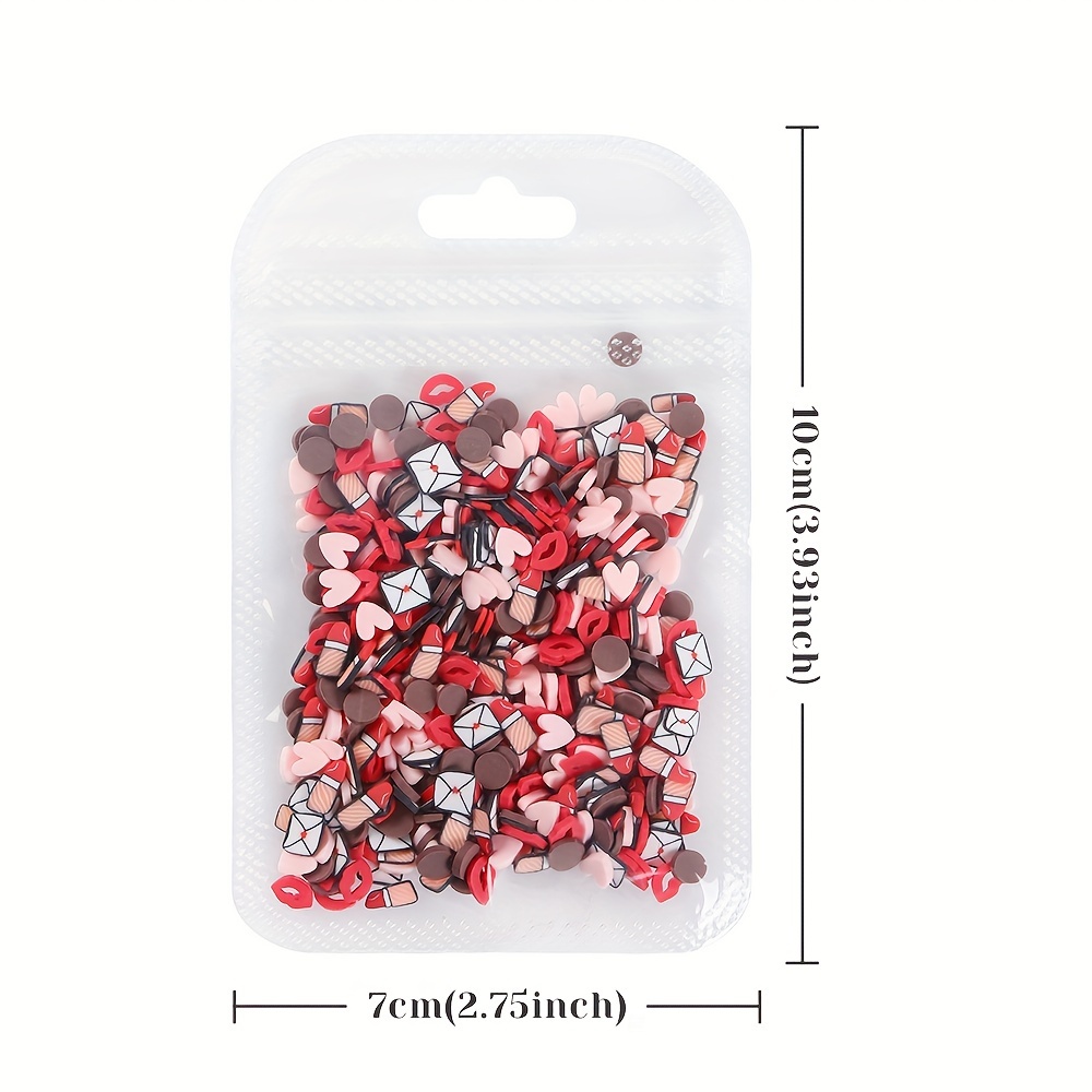 Lip Nail Art Flakes heart Letter Slime Charms Fimo Charms 3d - Temu