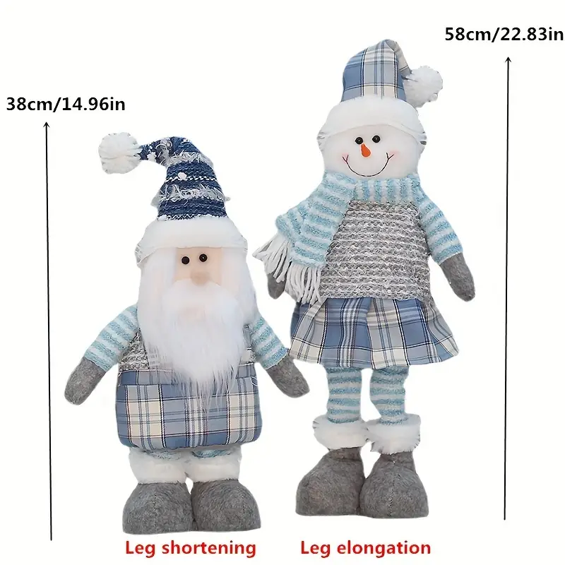 1pc Telescopic Leg Christmas Doll Ornaments Santa Claus Snowman Deer Christmas Tree Under The Decorative Props Tree Skirt Decorated With Plush Toys New Year Gift Window Fireplace Desktop Decorative Doll details 1