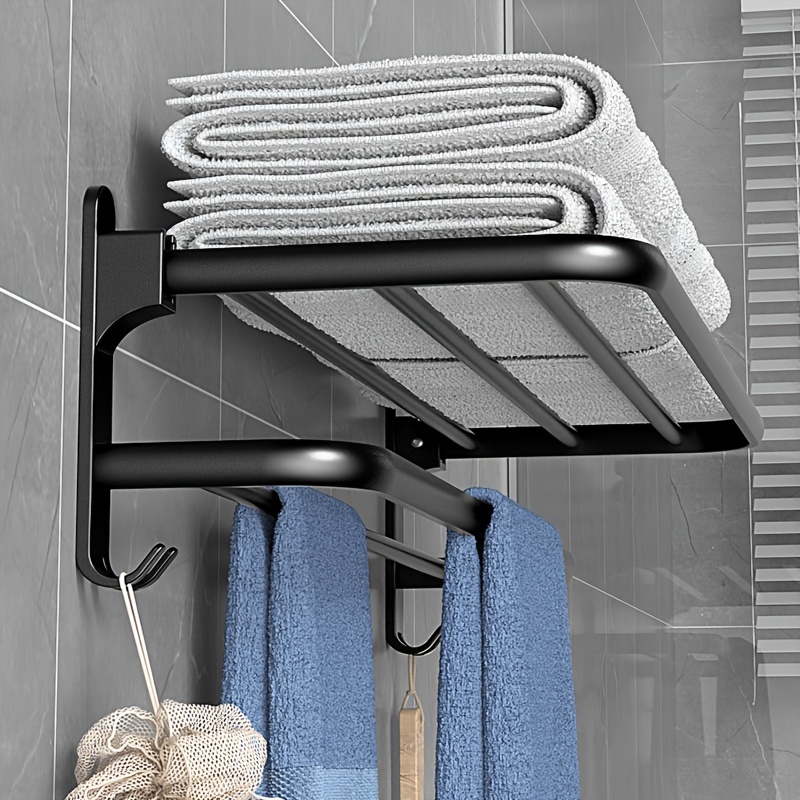 Modern Hanging Hooks For Wall Aluminium Black Towel Holder - Temu