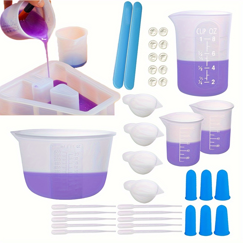 Silicone Resin Measuring Cups For Epoxy Resin Mixing Resin Silicone Molds  Tool Set Jewelry Making Waxing Durable Easy To Clean - Temu United Kingdom