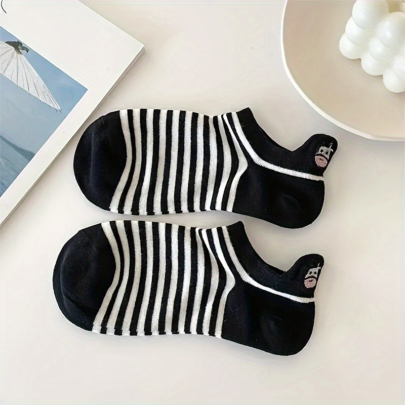 5 pares calcetines tobilleros con estampado de rayas