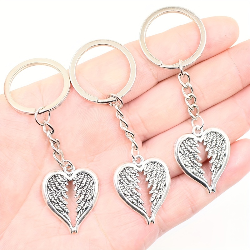 

10pcs Metal Angel Wing Keychains For Men, Car, Backpack Pendants, Birthday Party Gifts