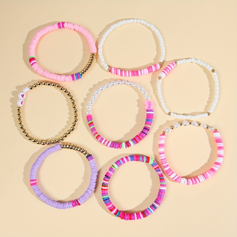 Rainbow Disc Bead Bracelets - 12 Pc.
