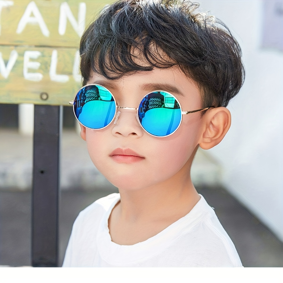 Retro Children's Prince Glasses Round Frame Funny Fashion - Temu