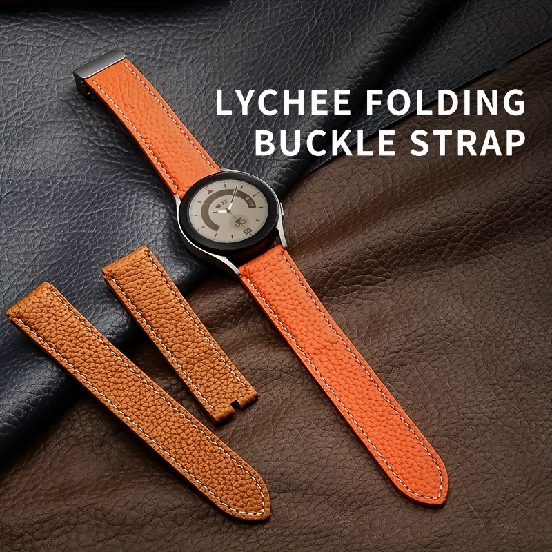 Bracelet Orange pour Apple Watch Series 3 & 2 & 1 38mm simple mode en cuir  véritable motif de montre