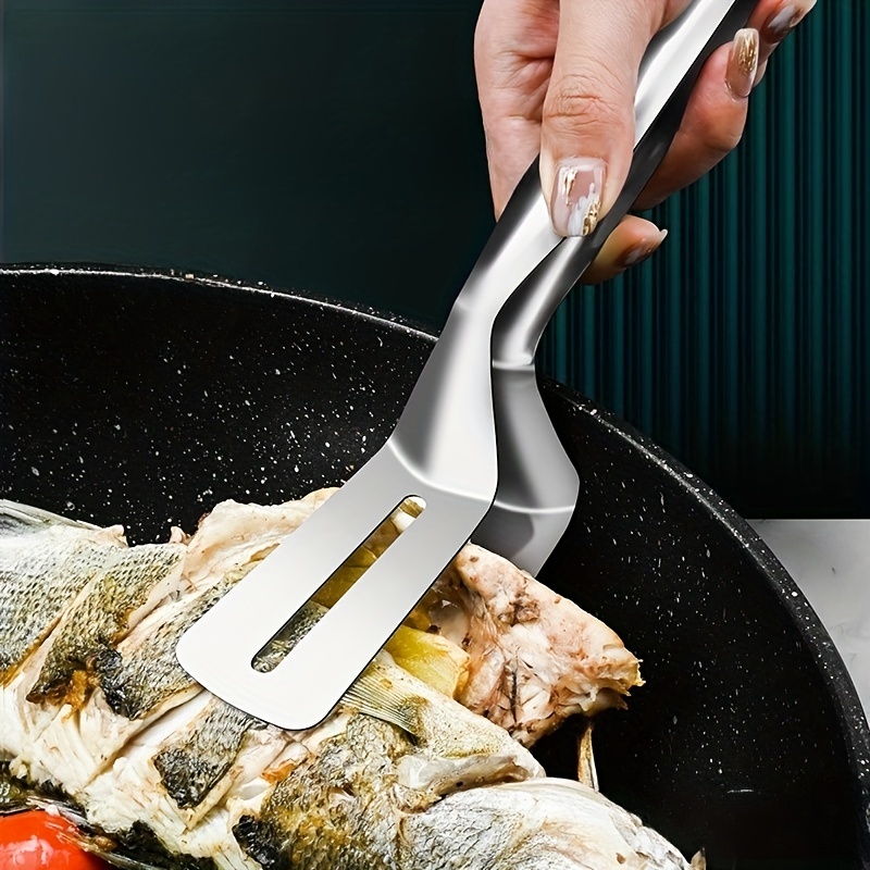 metal kitchen tongs Fish Spatula Tong Stainless Steel Food Clip Serving  Tongs