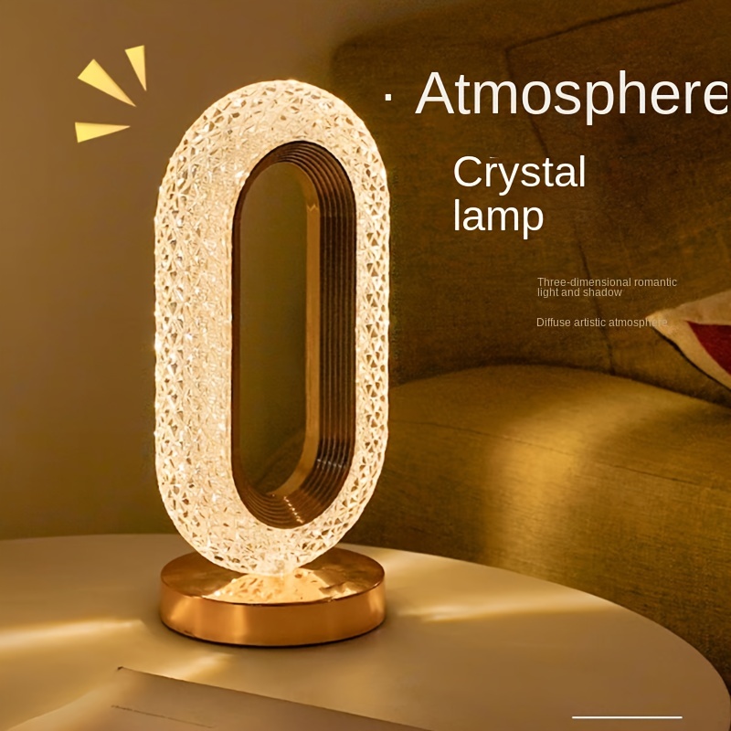 1pc 3 farben touch dimm kristalllampe Romantische Warme Led - Temu