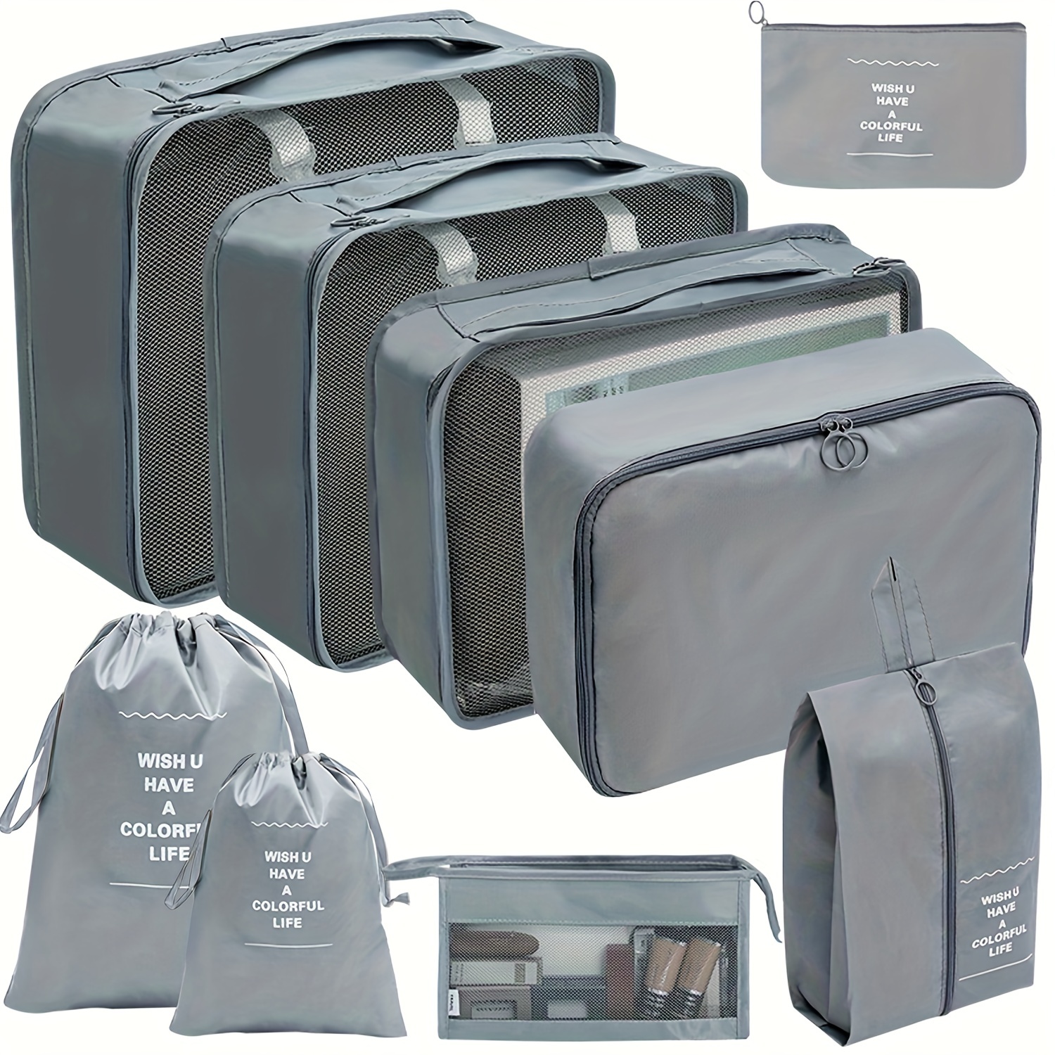 Cubos de embalaje para maletas, cubos de embalaje para bolsas organizadoras  de equipaje grandes Ttavel, juego de bolsas organizadoras de maleta con