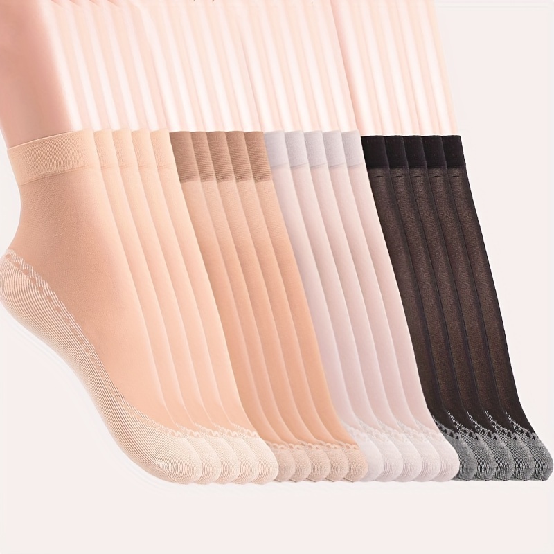 Solid Towel Bottom Crew Socks Anti Slip Low Cut Socks Extra - Temu