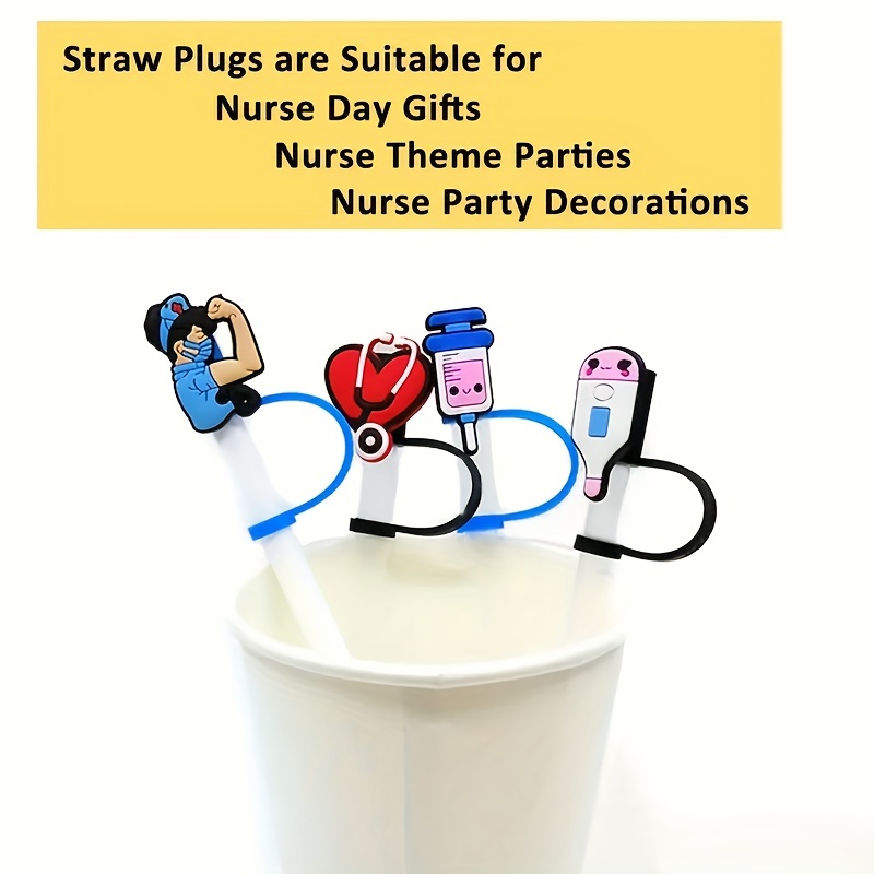 10pcs Straw Cover Nurse Straw Covers Medical Silicone Straw Tips