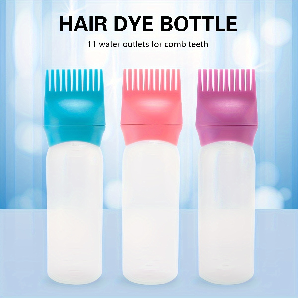 6pcs Hair Dye Comb Bottle Scalp Bottle Applicator Root Bottle Hair
