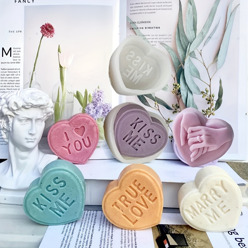 1pc Love Hearts Silicone Molds 3D Mini Heart Soap Mold Soaps