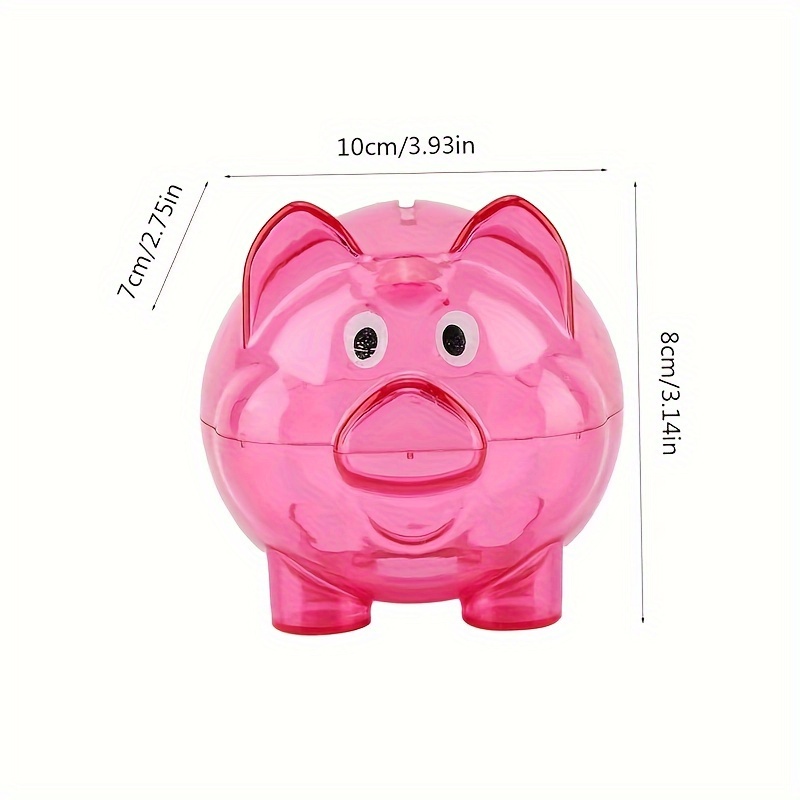 1pc Cute Piggy Bank Plastic Pig Money Bank Piggy Bank Pig Money Box Coin  Bank Plastic Saving(big) (pink)