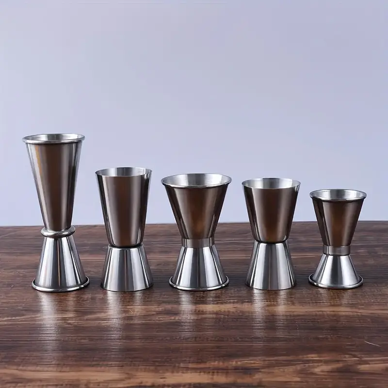 Curled Stainless Steel Double Ended Measuring Glass Cocktail - Temu