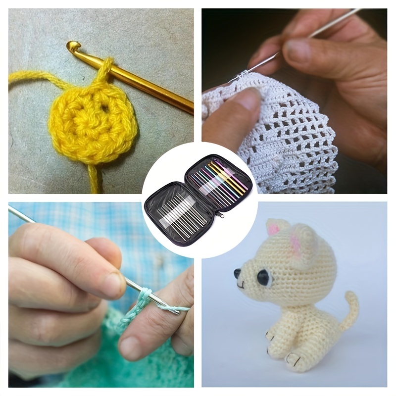 11PCS Stainless Steel Circular Knitting Needles Crochet Hook Set Yarn Weave  DIY Craft Tools With Bag 43/65/80/100/120cm Length