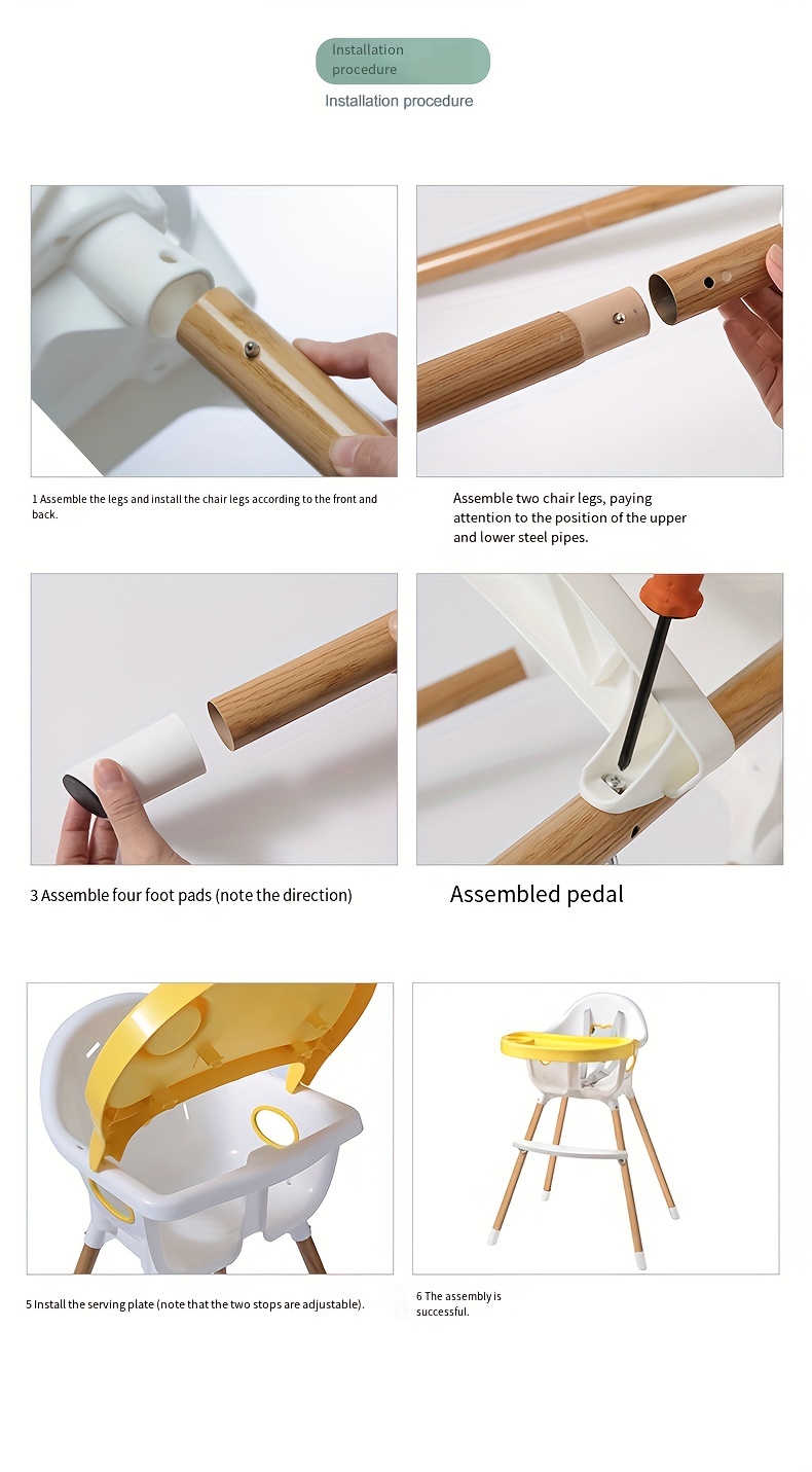 3 in 1 High Chair Convertible High Chair Removable Tray Temu