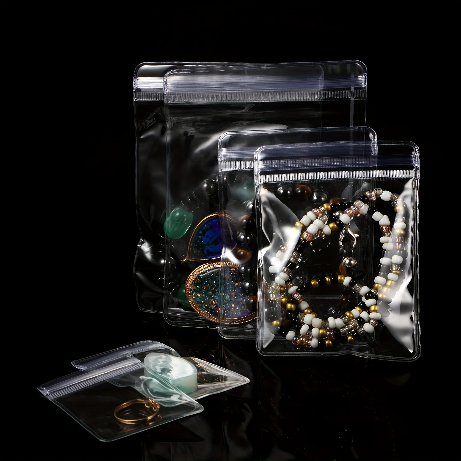 Dustproof Pvc Self Sealing Plastic Jewelry Zip Lock Bags - Temu